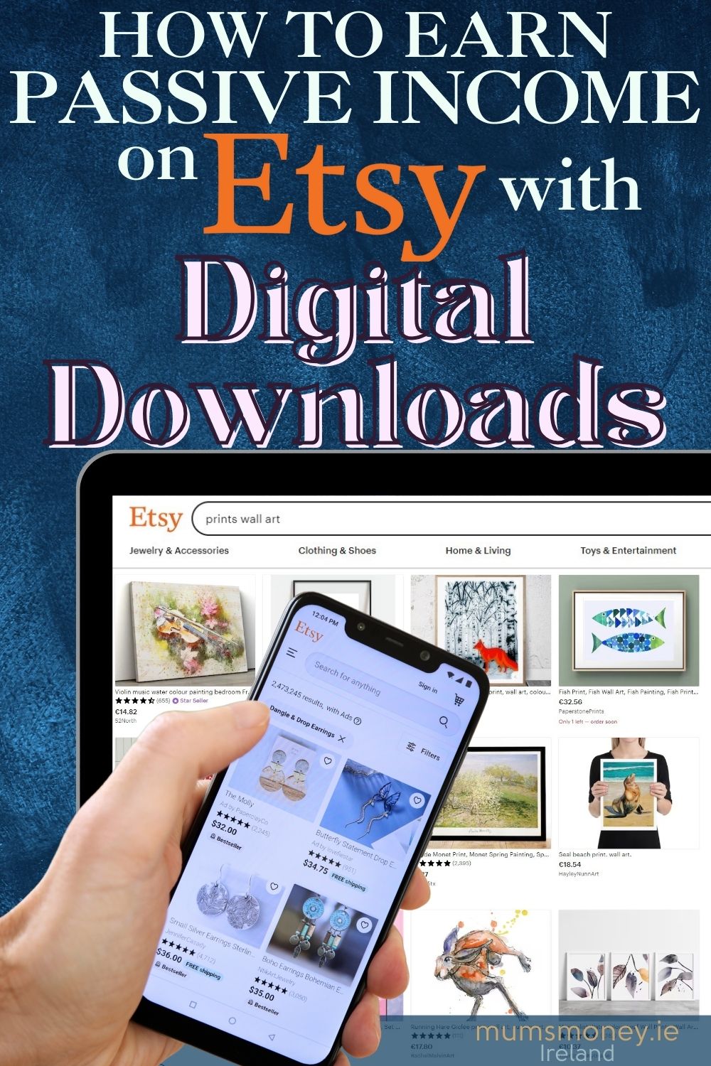 How to Earn Passive Income on Etsy With Digital Downloads in 2023 Pin Image